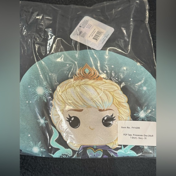 NWT Funko POP Disney’s Frozen Princess Elsa unisex t-shirt size 3X and 2X - Picture 2 of 5